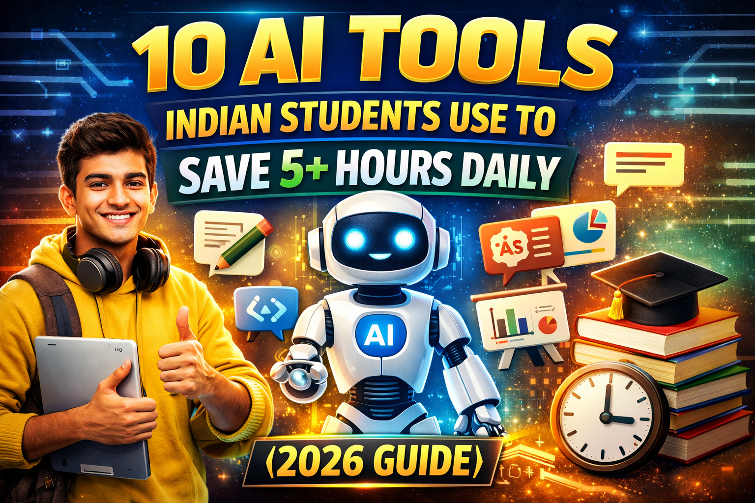10 AI Tools Indian Students Are Using to Save 5+ Hours Daily (2026 Complete Guide)