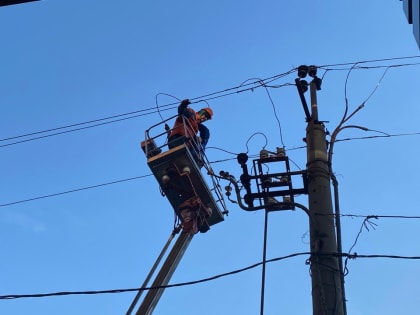Восстановление электроснабжения в Махачкале после шторма