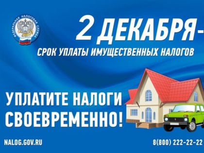 Крайний срок уплаты имущественных налогов в 2024 году