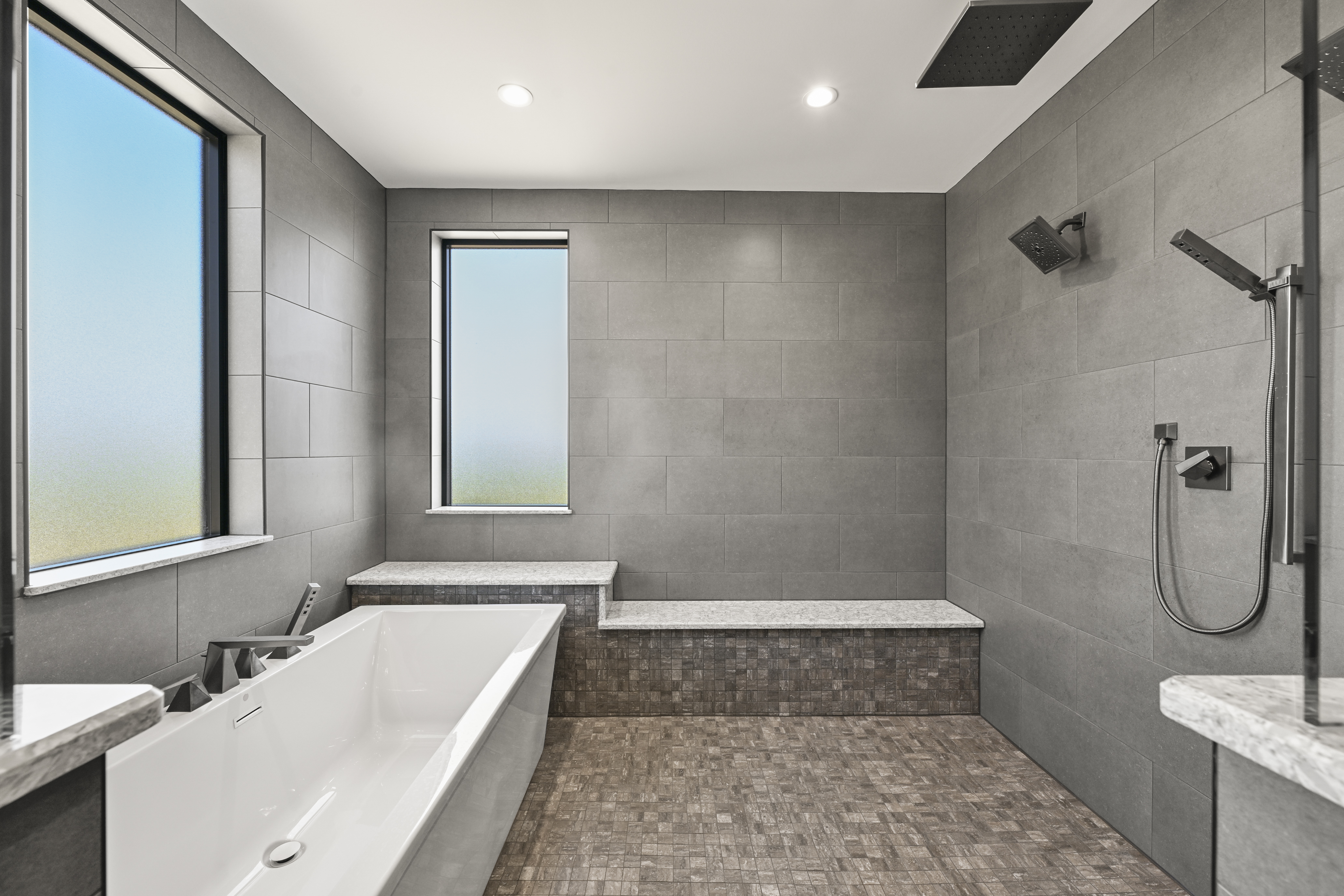Updated powder room in Drouge residence remodel