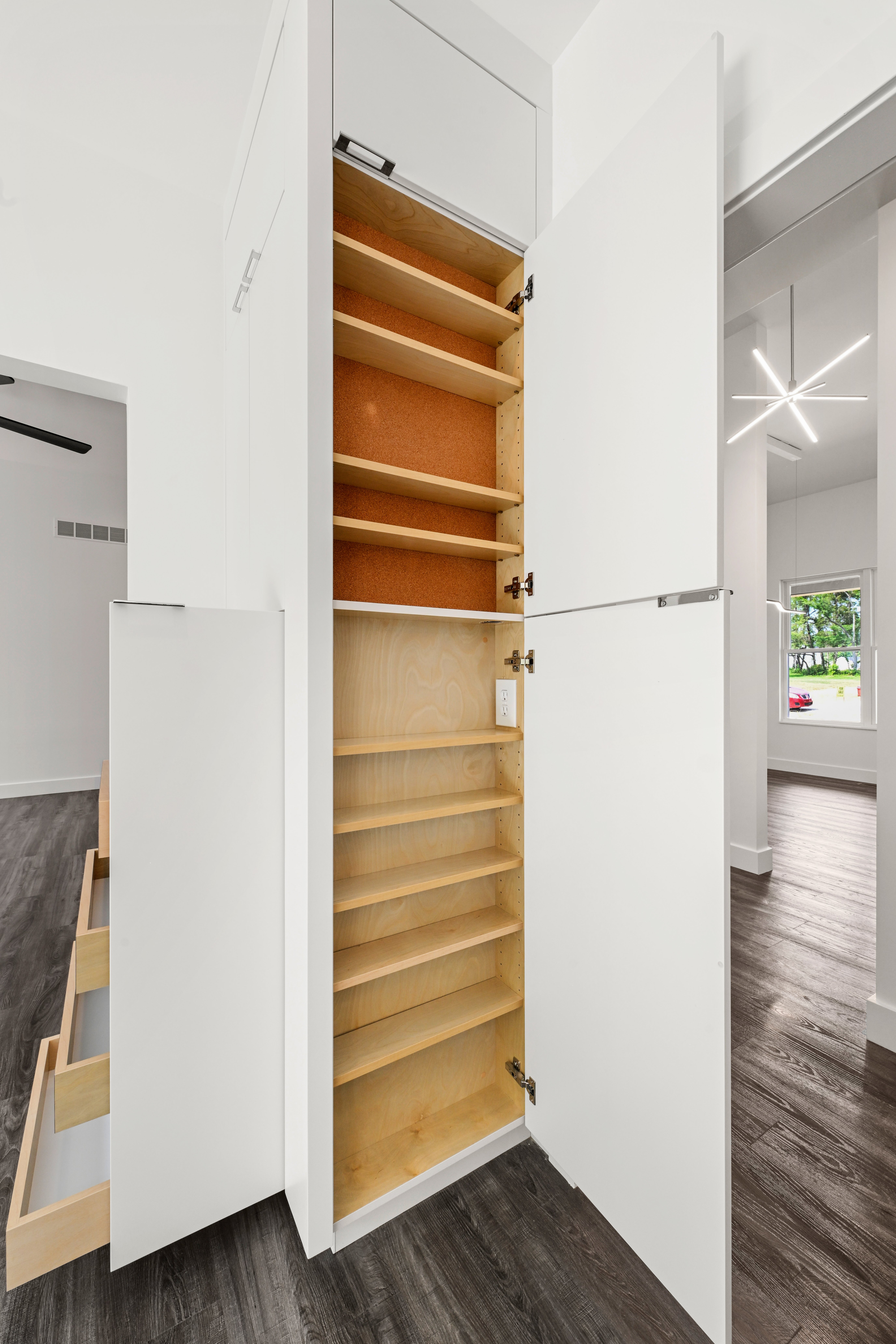 White cabinetry and quartz countertops in Cameron kitchen