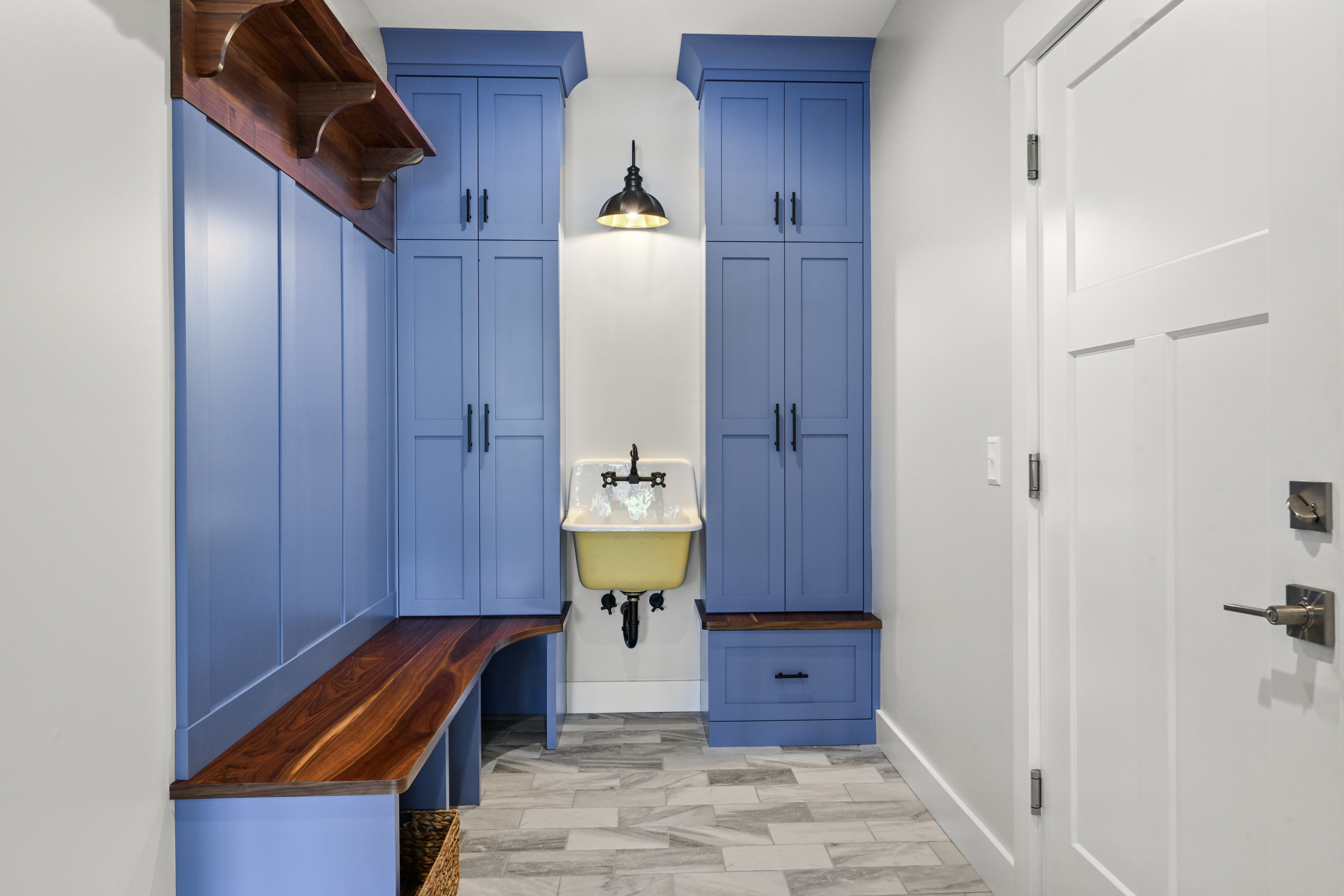 Butler's pantry and wine storage in custom home