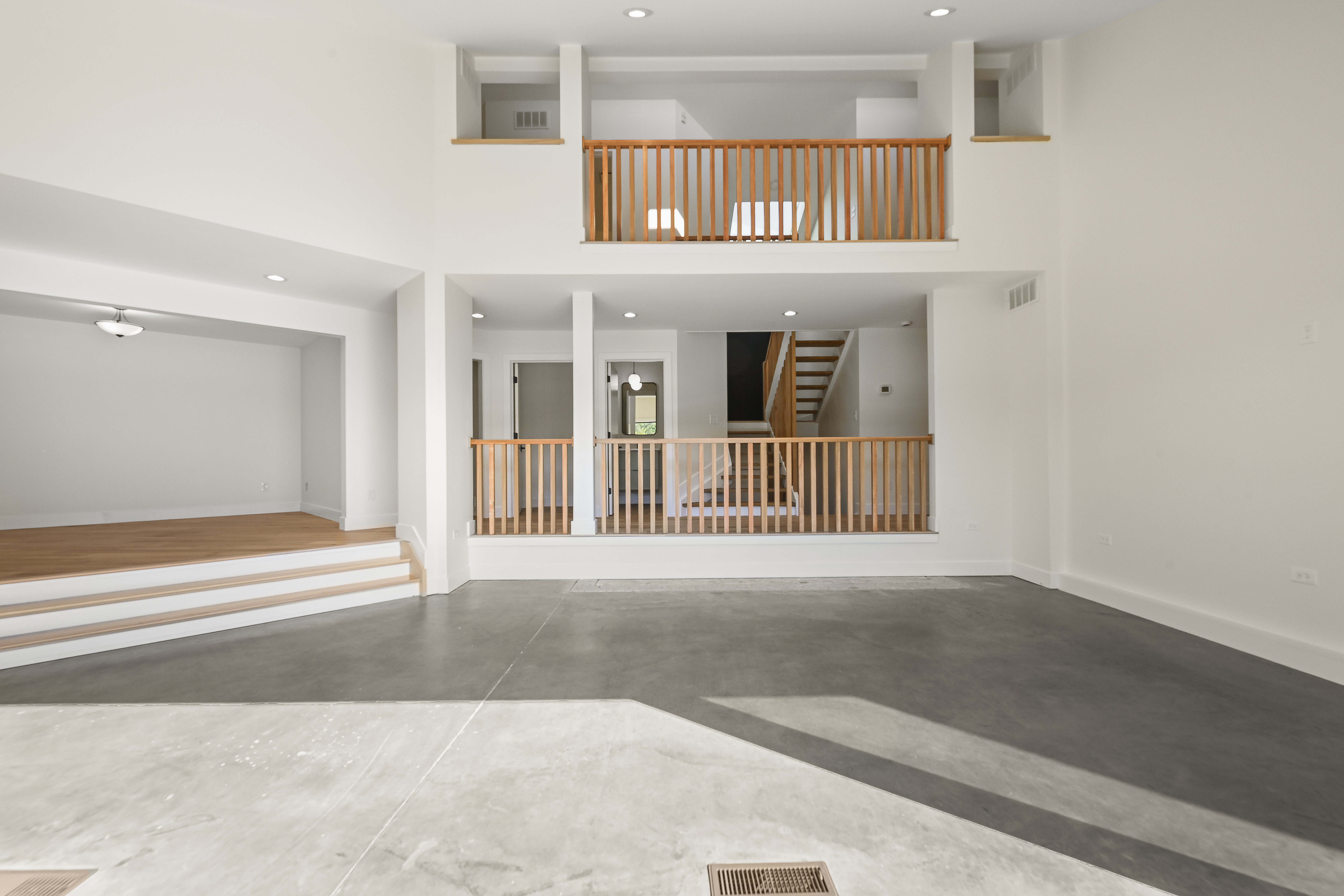 Dining area open to kitchen and great room in custom home