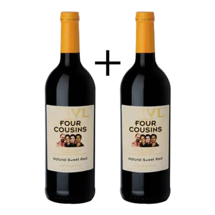 2 Bottles Four Cousin`s Red 750ml