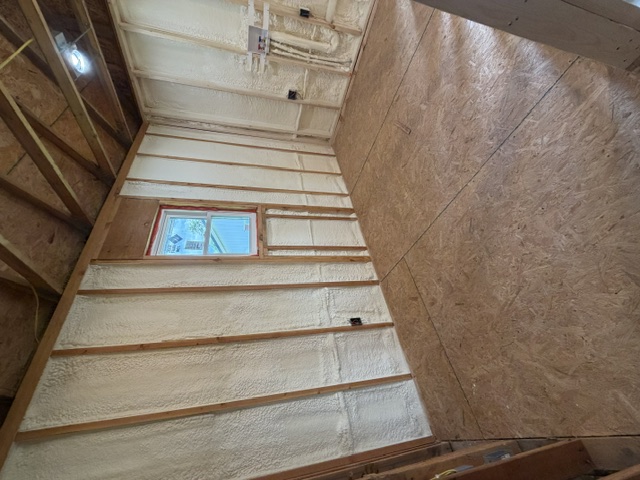 Remodel project showing finished insulation and interior work by Elite Spray Foam Solutions