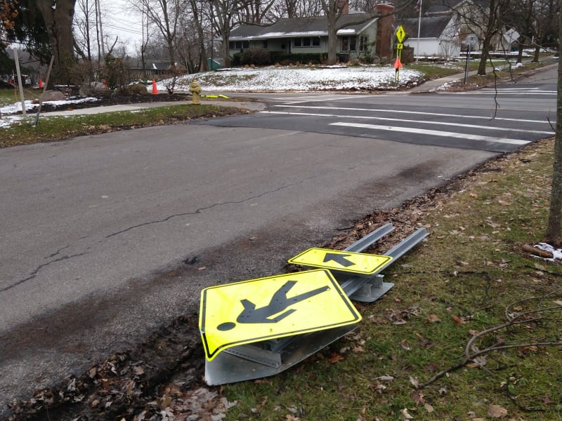 Driver Falls Asleep, Rolls Truck at Eastview Terrace/E. Jefferson in Village