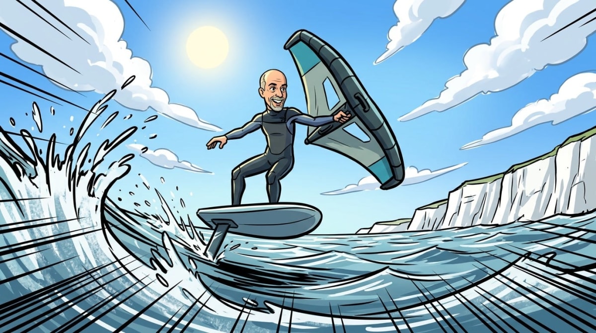 400km in Three Days: Guy Bridge's Long-Distance Wing Foiling Downwind Along the UK South Coast