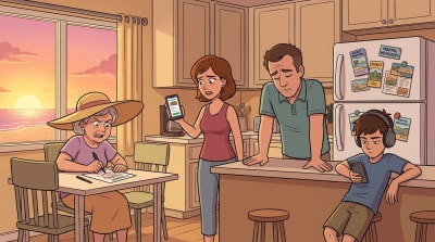 They booked the multi-generational trip to make memories. The strongest memory so far is the argument about the restaurant.