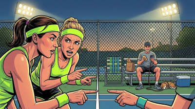 She has communicated more with her doubles partner this week than with her husband. Her doubles partner also gets more eye contact.