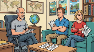 The couples therapist specialized in itinerary disputes. The waitlist was four months.