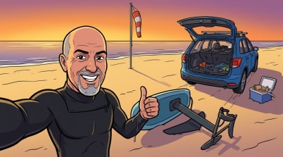 He drove four hours for a two-hour wind window. The wind died twenty minutes in. He called it a great session.