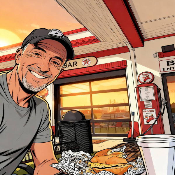 Adam Stetzer as a cartoon