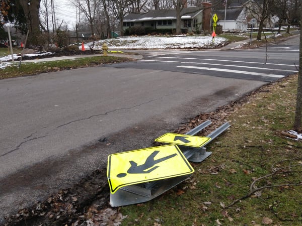 Driver Falls Asleep, Rolls Truck at Eastview Terrace/E. Jefferson in Village