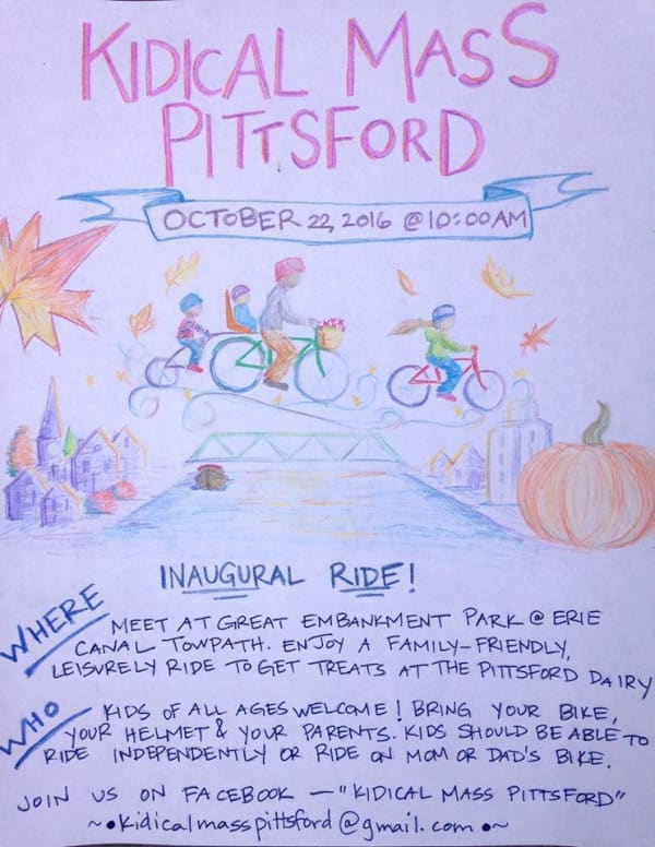 Inaugural Kidical Mass Pittsford Ride — October 22, 2016