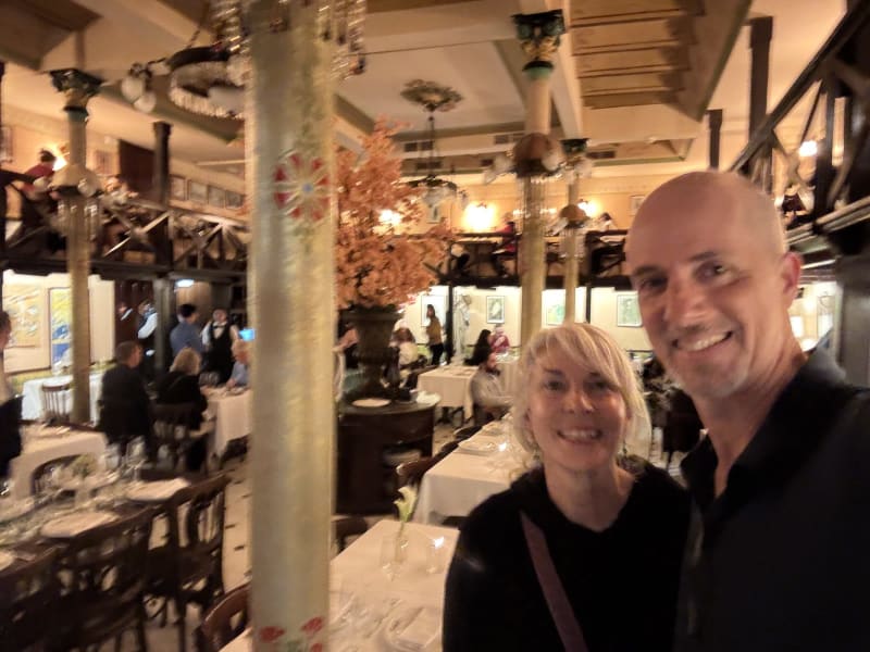 We didn't plan dinner at Els Quatre Gats. We wandered in because the room stopped us cold.