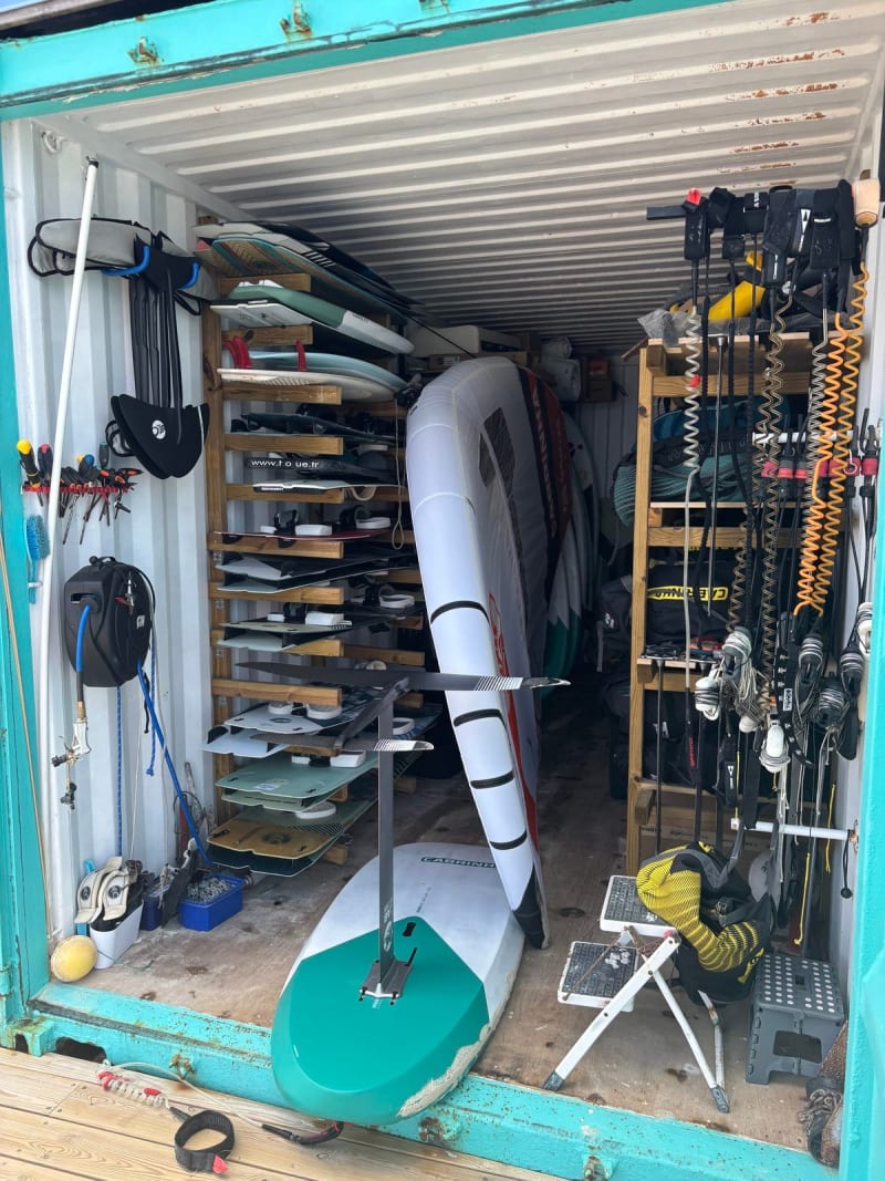 Cabrinha wing foil rental gear inside Wind Adventures St Martin
