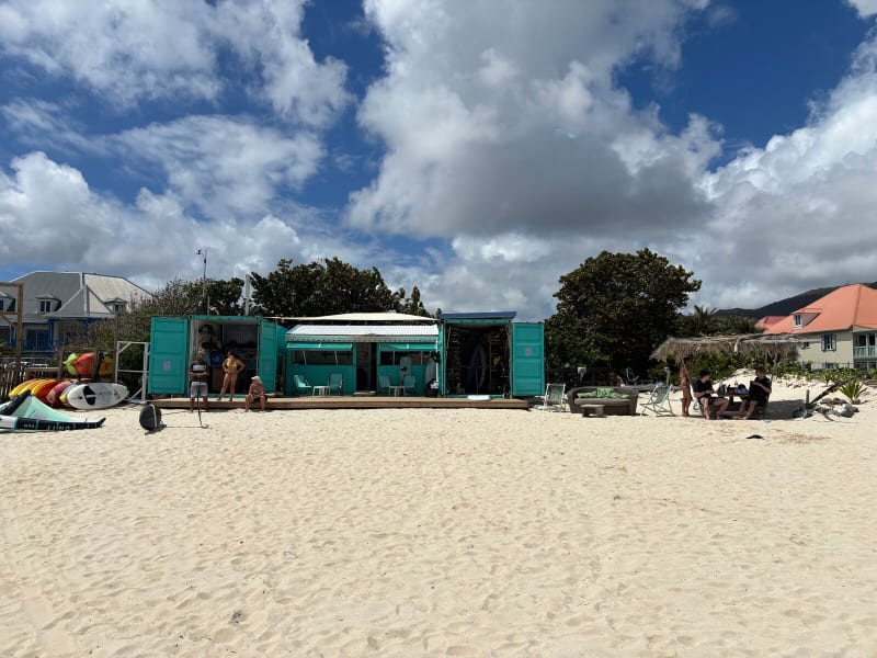 Orient Bay beach St Martin wing foil trip family