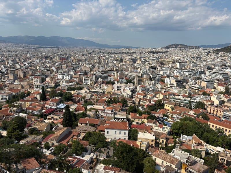 The view from the top showed a city that doesn't end — it just keeps going until it hits the mountains.