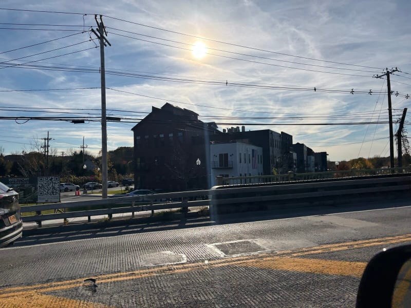 Westport Crossing from the canal bridge. Its 156 apartments are opening this fall.