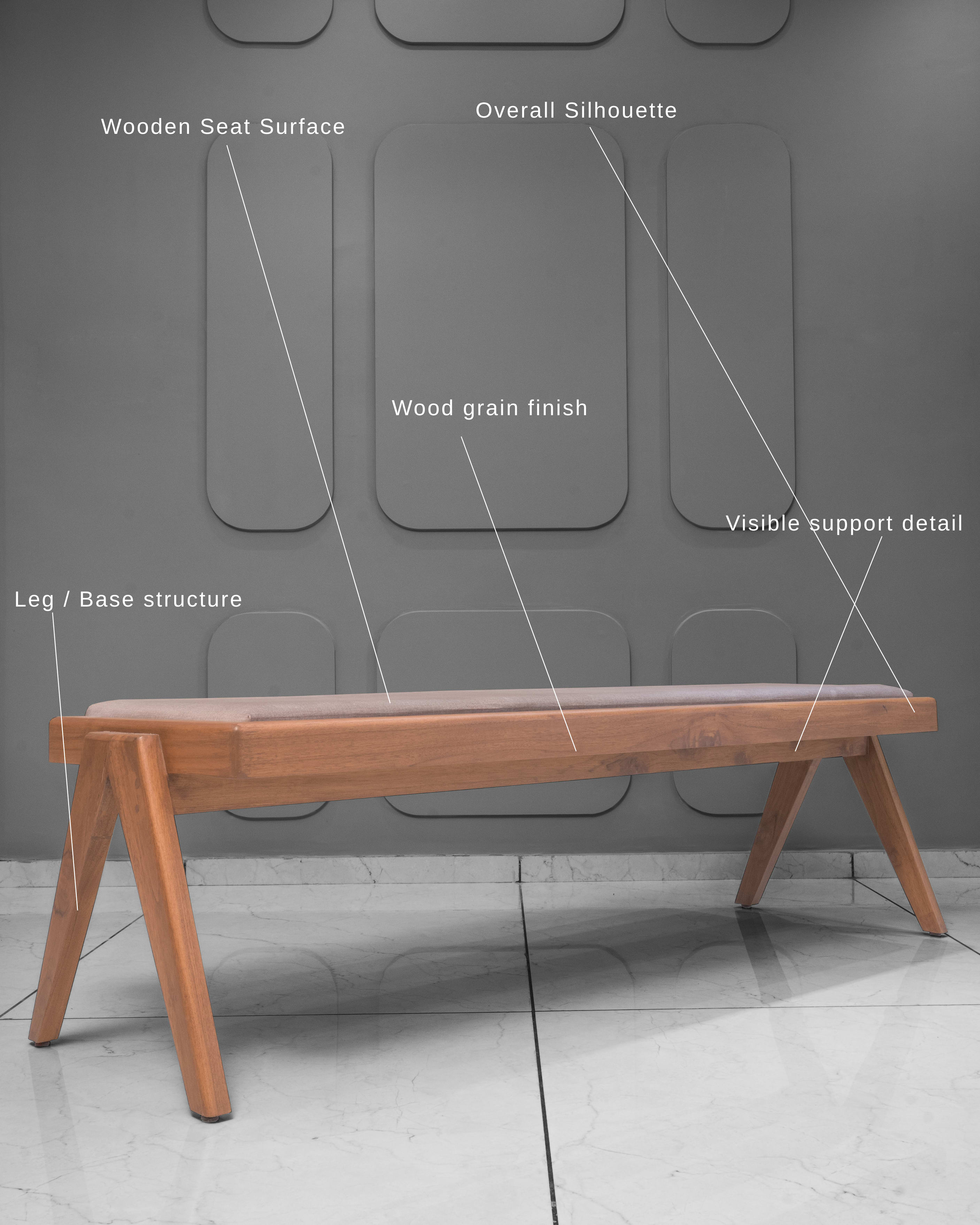Modern Minimalist Upholstered Wooden Bench — 2