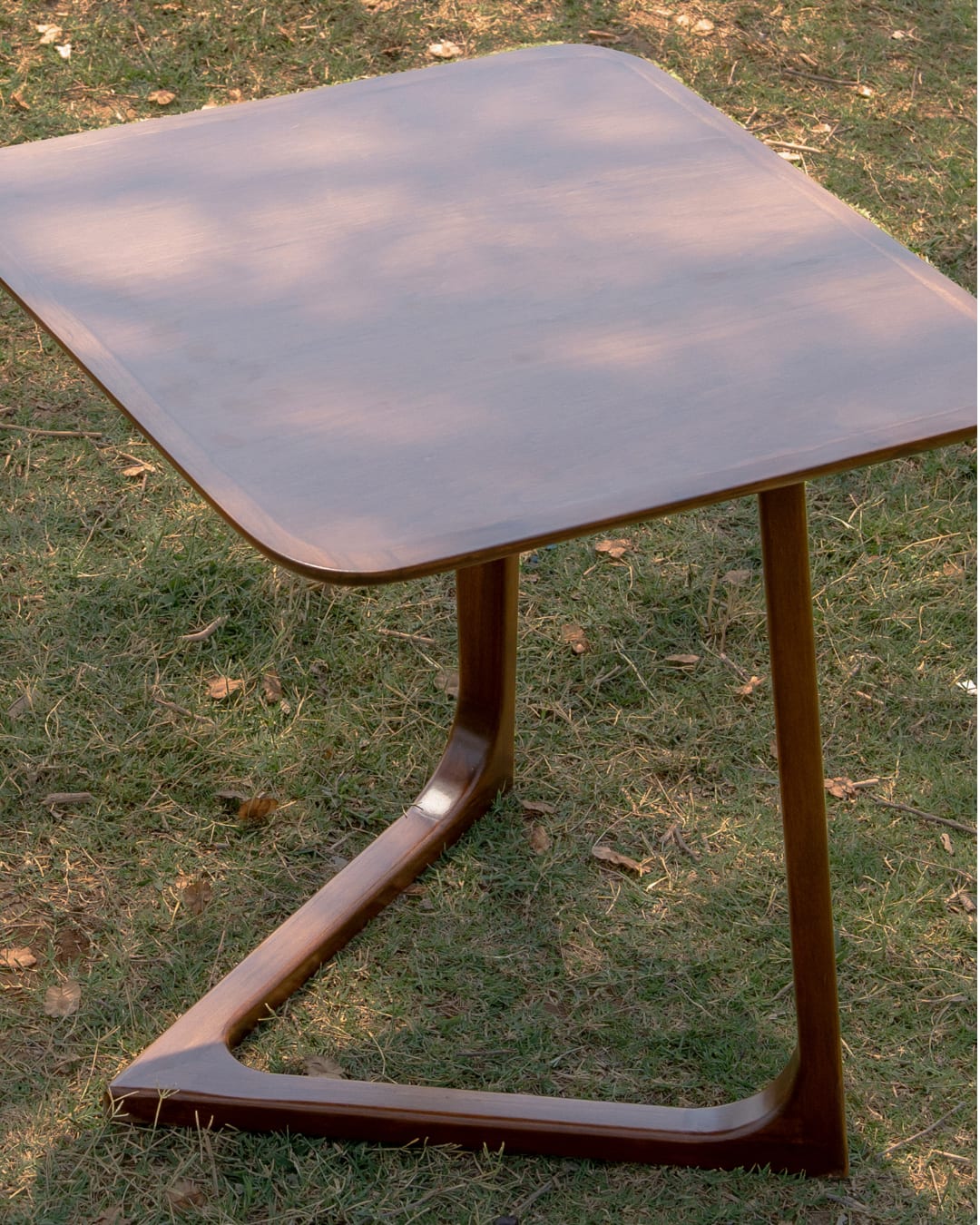 Cantilever Wooden C-Table Accent End Table — 1