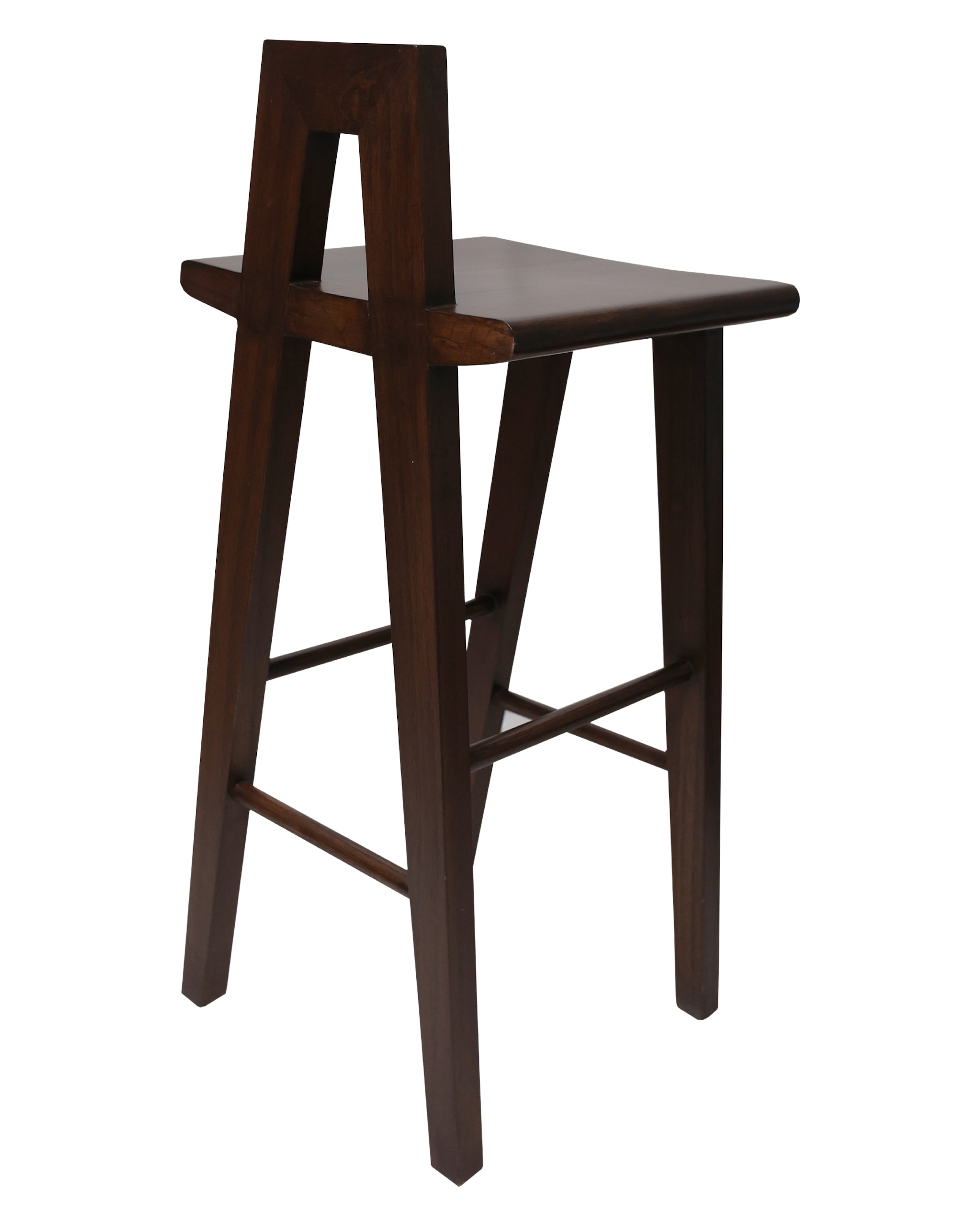 Modern Geometric Wooden Bar Stool — 1