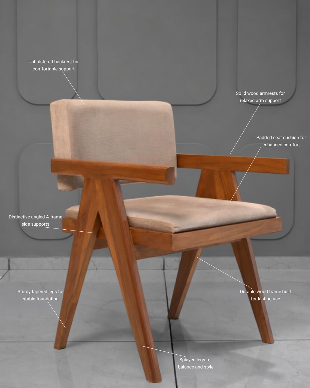 Mid-Century Modern A-Frame Armchair — 3