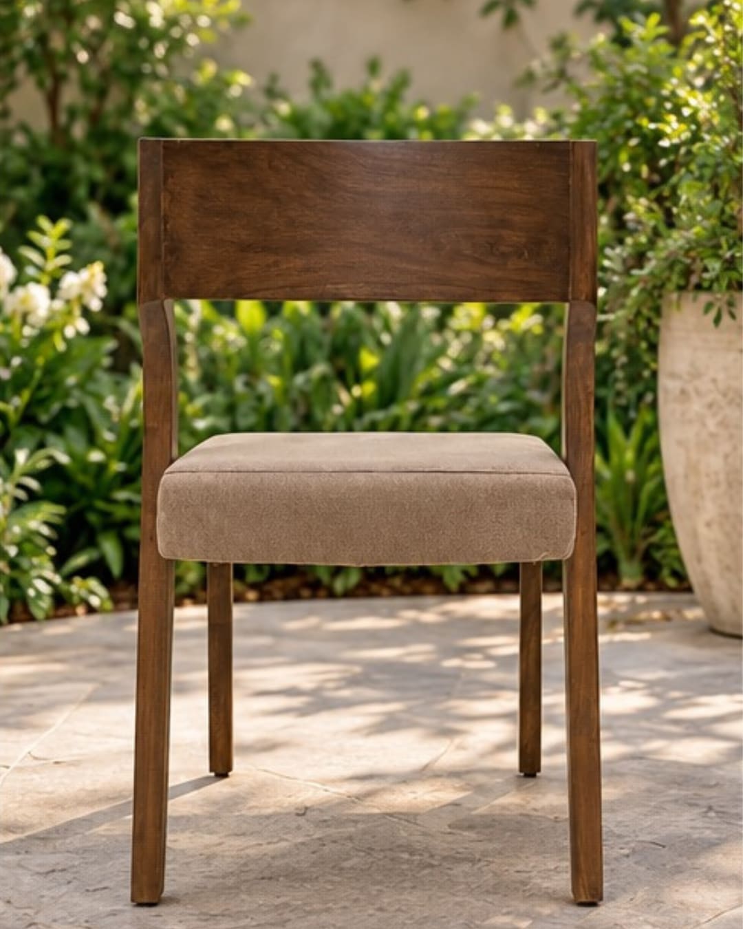 Rustic Wooden Upholstered Dining Chair — 1