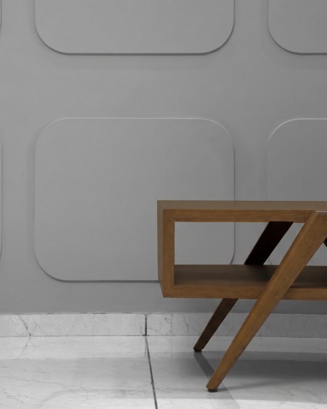 Mid-Century Architectural Wooden Coffee Table — 4