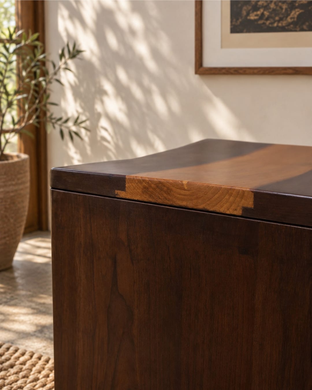 Two-Tone Waterfall Wooden Accent Stool & Bench — 3
