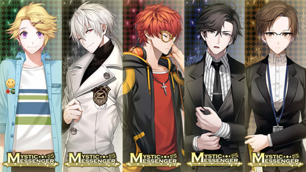 Mystic Messenger主要的Casual Story與Deep Story，可攻略角色有Yoosung（流星）、Zen、707、Jumin（主旻）、Jaehee（濟希）。