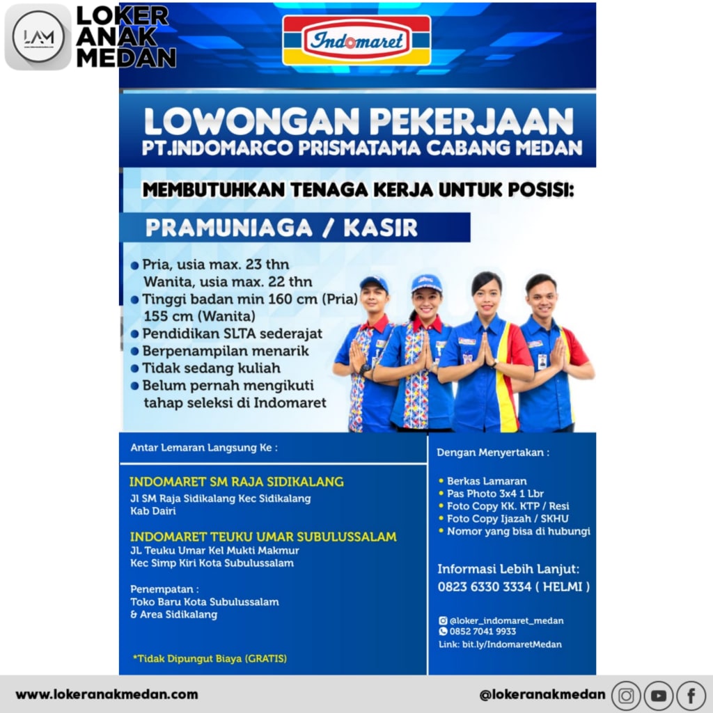 Lowongan Kerja Indomaret Medan