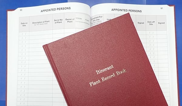 Itinerant Plant Record Book