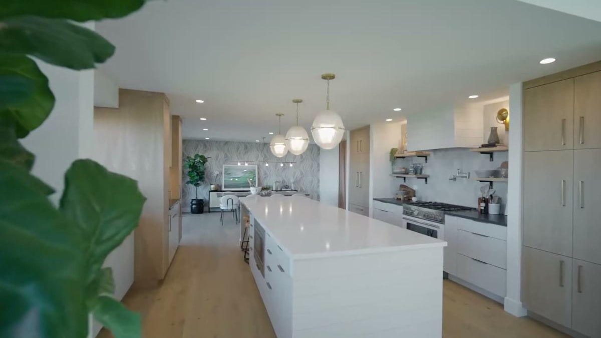 Kitchen in the Parkview Drive home, the opening frame of the hero video