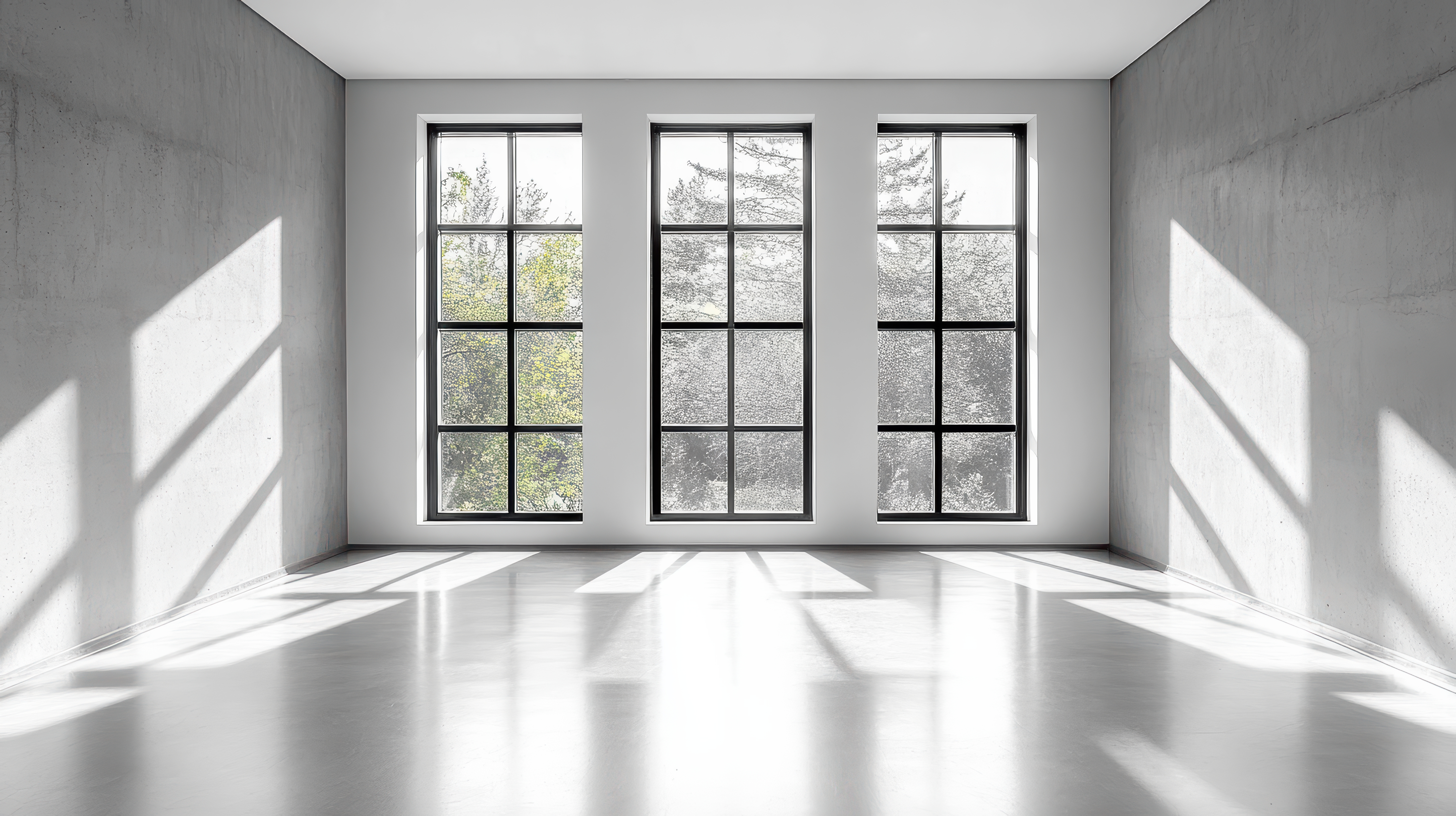 Fenêtre aluminium premium avec triple vitrage dans un intérieur moderne.