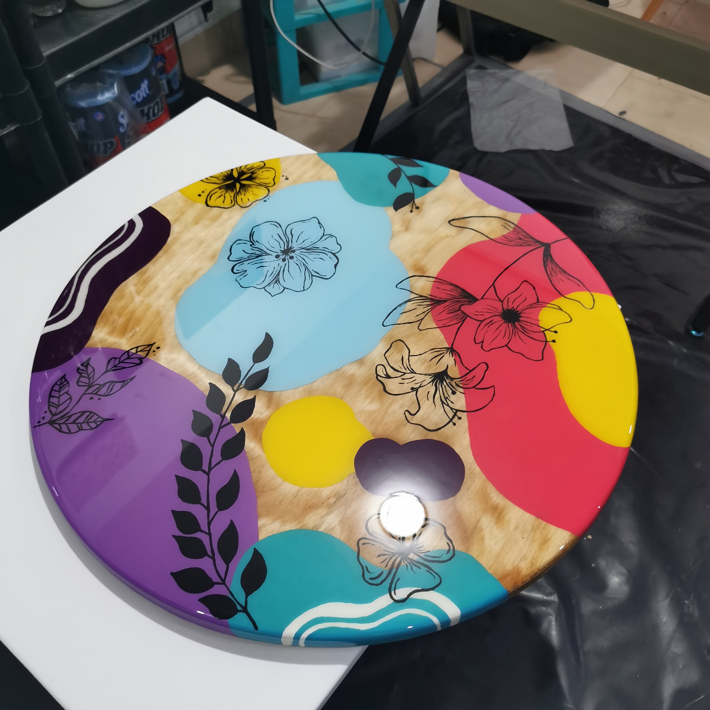 Clear Epoxy Vinyl Table
