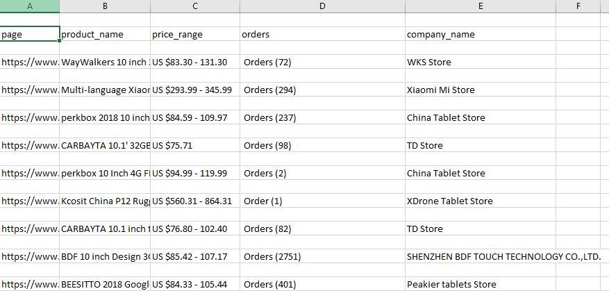 csv file