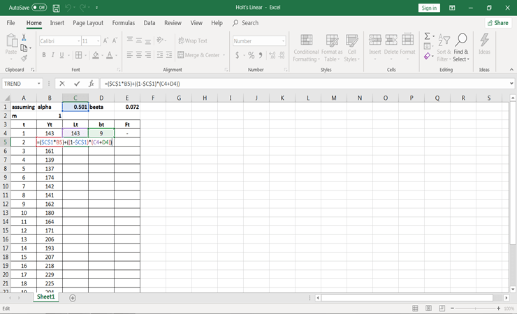 calculating values