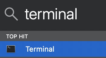 Terminal spotlight search