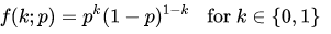 Bernoulli Distribution Function