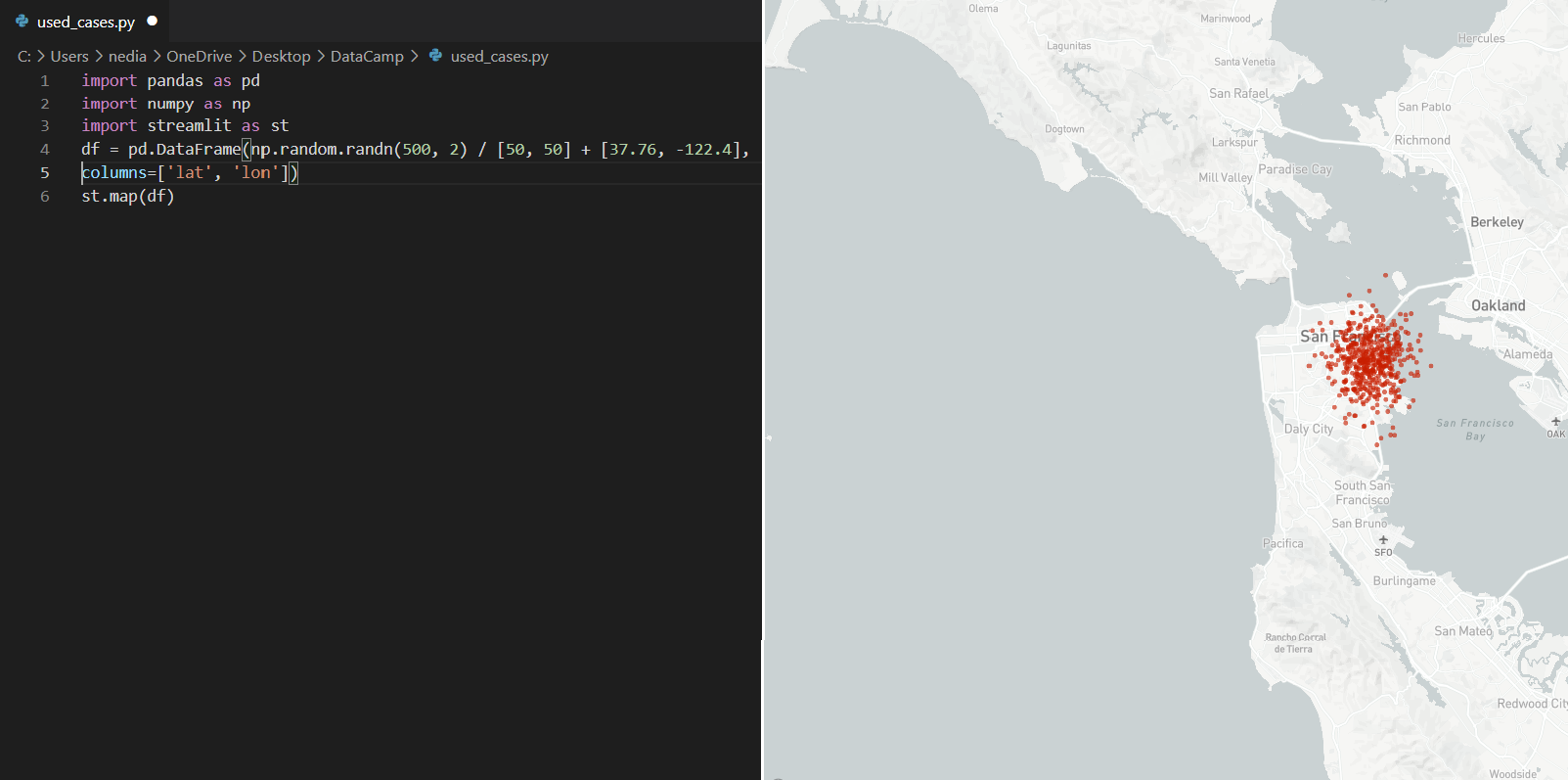 Display maps with Streamlit 1