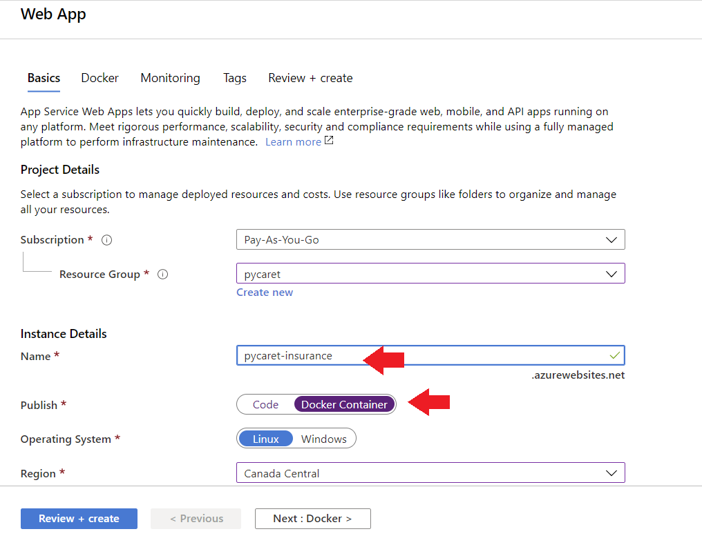 Push Container onto Azure Container Registry