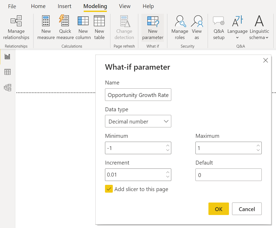 Adding What-If Parameters in Power BI