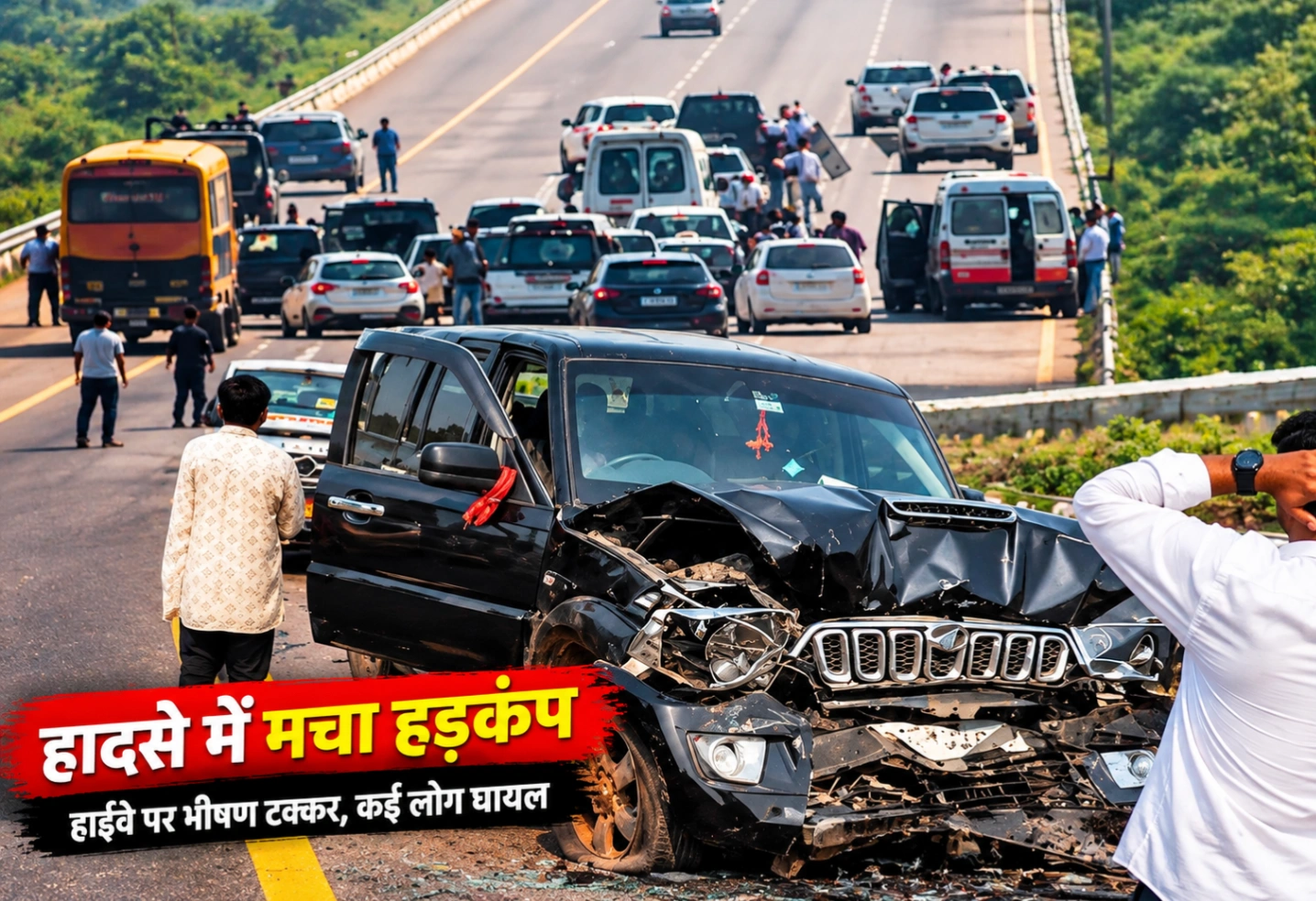 राहुल गांधी के काफिले की गाड़ियां आपस में टकराईं: यूपी में पूर्वांचल एक्सप्रेस-वे पर हुआ हादसा, सुलतानपुर कोर्ट में पेशी के लिए जा रहे थे