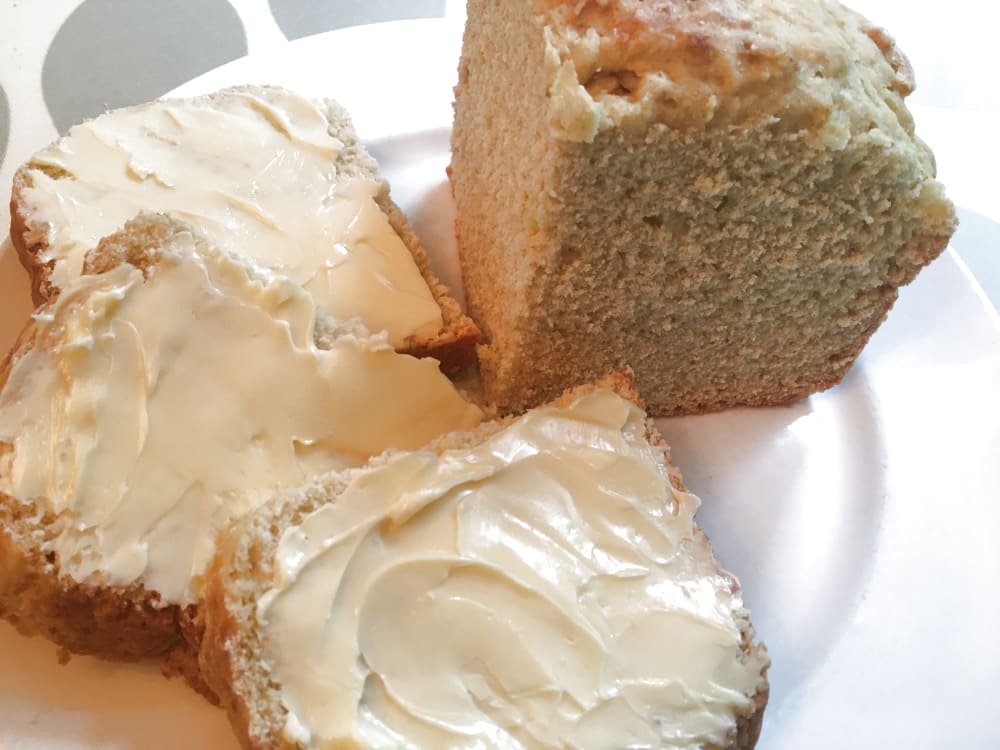 White soda bread sliced and buttered White soda bread sliced and buttered