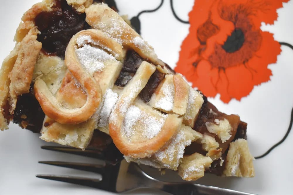 Slice of Sussex Pie on a plate