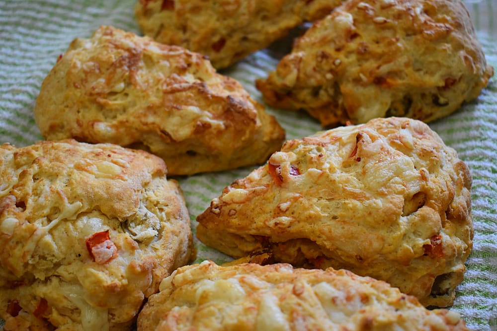 Olive and Chorizo Scones with Manchego Cheese