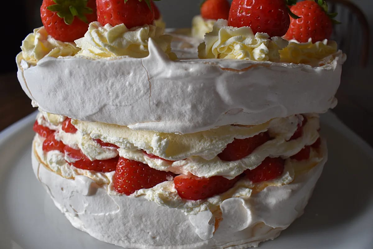 Strawberry Meringue Gateau