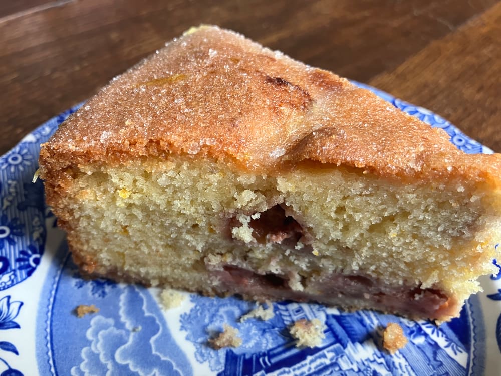 Slice of Strawberry and Orange Drizzle Cake