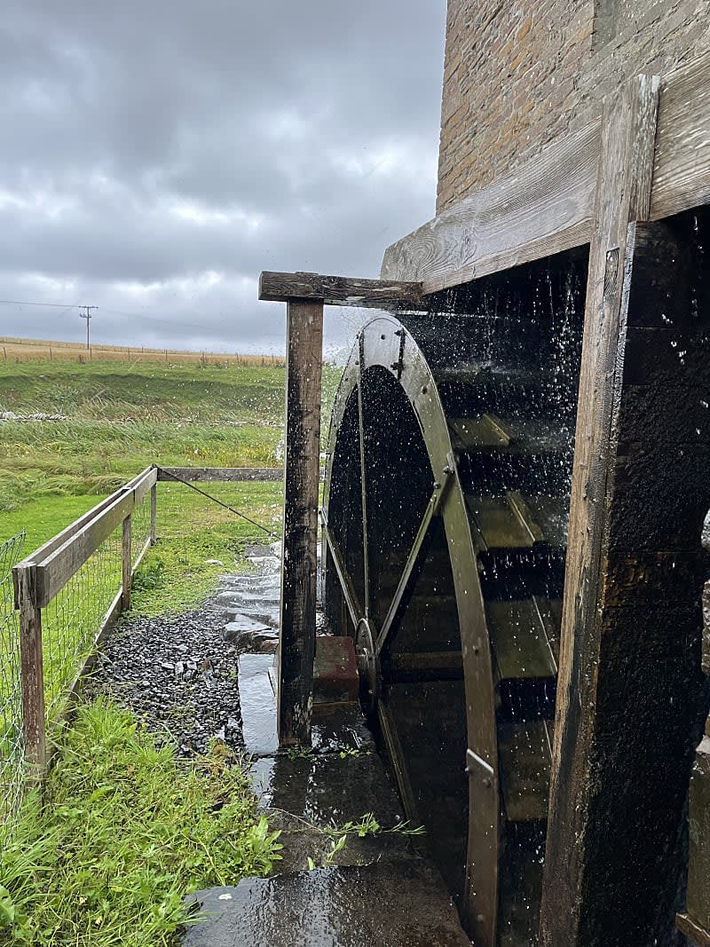Barony Mill water wheel turning